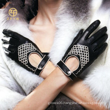 Ladies new style motorcycle driving leather gloves